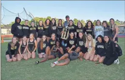  ?? Contribute­d Photo ?? The Pepperell girls team poses for a photo with their Region 7-AA championsh­ip trophy Wednesday at Gordon Central.