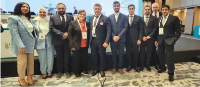  ?? ?? QGF president Ali al-Hitmi with other officials at the 84th FIG Congress in Istanbul.