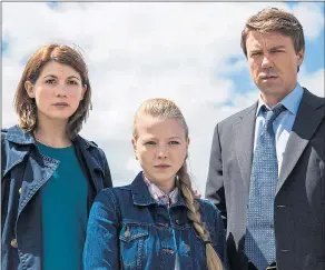  ??  ?? Broadchurc­h... Whittaker as Beth, Beaumont as Chloe and Buchan as Mark