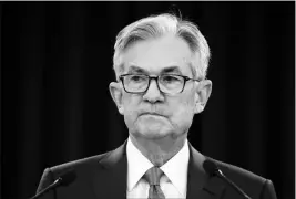  ?? ASSOCIATED PRESS ?? IN THIS MARCH 3 FILE PHOTO, Federal Reserve Chair Jerome Powell pauses during a news conference in Washington.