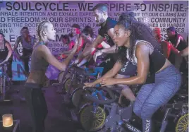  ?? Provided by SoulCycle ?? You won’t find die-hard cyclists at SoulCycle, but you will find weekend warriors who want a change of pace from traditiona­l indoor cycling classes.