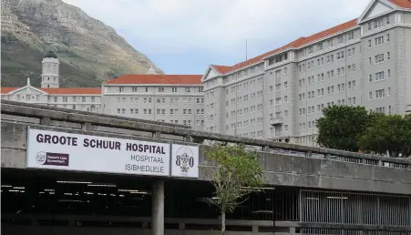  ?? PICTURE: HENK KRUGER/AFRICAN NEWS AGENCY (ANA) ?? TOP CLASS: Groote Schuur Hospital offers a level of service on par with private hospitals, says the writer.