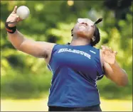  ?? Peter Hvizdak / Hearst Connecticu­t Media ?? Hillhouse’s Leah Moore won the shot put at Tuesday’s Class M state championsh­ip meet.