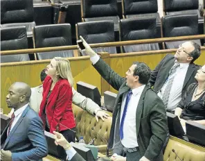  ?? Picture: Trevor Samson ?? In parliament, the DA embarked on a hyperbolic interpreta­tion of opposition politics, as seen with John Steenhuise­n’s unrelentin­g yapping, says the writer.