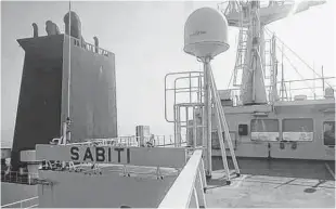  ?? REUTERS ?? An undated picture shows the Iranian-owned Sabiti oil tanker sailing in Red Sea.