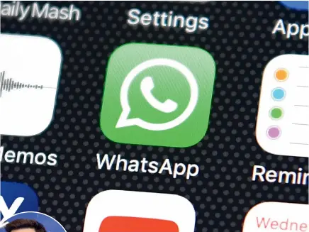  ?? CARL COURT/GETTY IMAGES ?? Users have until May 16 to accept the terms of Whatsapp’s new privacy policy, or lose access to the messaging app.
