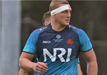  ?? Photo: Nsw Rugby/Julius Dimitaga ?? New Waratahs lock Zac Von Appen at training.