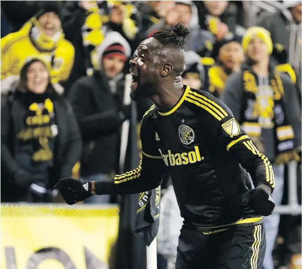  ?? — GETTY IMAGES FILES ?? Kei Kamara was drafted by the Columbus Crew in 2006 and spent 10 years with the team before being traded in 2016.