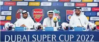  ?? — supplied photo ?? Saeed Hareb (centre), secretary general of the Dubai Sports Council, at the press conference in Dubai.