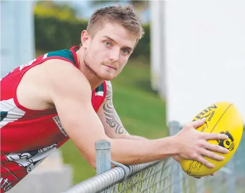  ?? Picture: STEWART MCLEAN ?? LONG WAIT: South Cairns' Ryan Etheringto­n is back playing footy this year after almost two years off with injury.