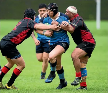  ?? PHOTO: DAVID UNWIN/FAIRFAX NZ ?? Doug Juszczyk got through plenty of work on defence as Varsity beat Linton.