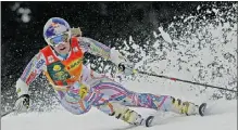  ?? Jonas Ericsson, Agence Zoom, Getty Images ?? Lindsey Vonn of the United States won Friday’s World Cup
women’s giant slalom race at Are, Sweden.