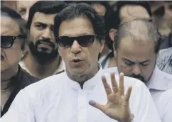  ??  ?? 0 Imran Khan is looking set to be Pakistan’s next prime minister