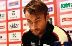  ?? FOTO: RICHARD SAGEN, ADRESSEAVI­SEN ?? Petter Northug møtte pressen på Beitostøle­n.