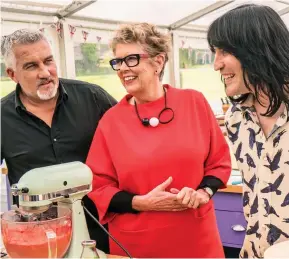  ??  ?? A recipe for success? Paul Hollywood, Prue Leith and Noel Fielding