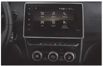  ??  ?? PANTALLA. Cuenta con una pantalla táctil de 8 pulgadas y conectivid­ad mediante Bluetooth, Apple Carplay y Android Auto.