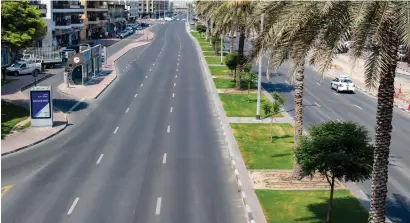  ?? SHIHAB / KHALEEJ TIMES ?? Damascus street in Al Qusais wore a deserted look as residents either chose to stay indoors on Sunday or left for a short vacation.