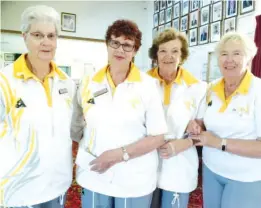 ??  ?? The runners-up at the Women’s Invitation Day are (from left) Marj Barrie, Margot Foster, Dawn Mele and Kay Walker from Churchill.