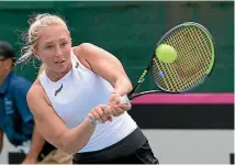  ??  ?? New Zealand’s Valentina Ivanov has had to juggle tennis and studying this week in Wellington.