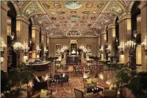  ?? HILTON ?? The ornate lobby at Palmer House in Chicago. The original hotel was a wedding gift.