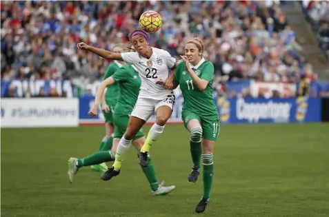  ?? Todd Warshaw photos / Getty Images ?? At 17, Mallory Pugh (22) is the youngest player selected to a U.S. Olympic qualifying roster.