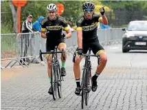  ?? PHOTO: SUPPLIED ?? Josh Scott (right) riding in Belgium this month as a lead up to the UCI junior track championsh­ips in Italy.