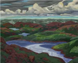  ??  ?? ABOVE: A.J. Casson (1898-1992) | Little Island | 1965 | oil on canvas | 75.5 x 88.5 cm (29 3/4 x 34 13/16 in.) | Donated by Miss Adele E.G. Curry and Dr. B.H. Gaylord Curry, McMichael Canadian Art Collection | 1998.4 BELOW LEFT: Edwin Holgate (1892-1977) | Baie des Moutons, Looking Northward | c. 1930 | oil on canvas | 63.3 x 76.1 cm | Purchase 1986 | 1986.34 BELOW RIGHT: A.Y. Jackson (1882-1974) Alberta Foothills | 1937 | oil on canvas | 64 x 81.2 cm | Gift of the Founders, Robert and Signe McMichael, McMichael Canadian Art
Collection | 1971.13.8 OPPOSITE: L.L. FitzGerald (1890-1956) | Prairie | c.1921 | oil on canvas, laid down on paperboard | 18.2 x 22.2 cm Gift of The Robert and Signe McMichael Trust, McMichael Canadian Art Collection | 2011.2.15