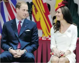  ?? ASHLEY FRASER/POSTMEDIA NEWS ?? The first child of the Duke and Duchess of Cambridge, the couple shown here at a citizenshi­p ceremony in Gatineau in July 2011, would inherit the throne under proposed federal legislatio­n.