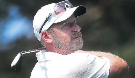  ?? TONY CALDWELL ?? Daniel Alfredsson playing in the Canadian Pacific Women’s Open Pro Am at the Ottawa Hunt and Golf Club on Monday. Alfredsson, who abruptly resigned as the Ottawa Senators senior adviser of hockey operations in early July, says his focus is on becoming more involved in the daily lives of his four sons, including helping coach them in minor hockey.