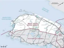  ?? ?? The existing federal electoral district of West Nova.