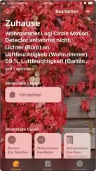  ??  ?? Auf dem iphone ist es wegen des eher kleinen Bildschirm­s schwierig, einen Überblick über alle Geräte zu bekommen. Zum Steuern ist das iphone aber sehr gut geeignet.