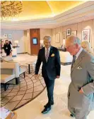  ?? ?? Former managing director Franz Mascarenha­s with the then Prince Charles at the hotel.