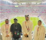  ?? ?? Abubakr Abbass from Kenya was a special guest at Friday night’s match between England and the USA at Al Bayt Stadium.