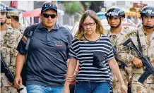  ??  ?? Johana Hellembran­d, ex vicerrecto­ra financiera de la Universida­d Autónoma, a su llegada a la URI.