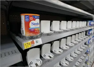  ?? ERIC GAY — THE ASSOCIATED PRESS ?? Shelves typically stocked with baby formula sit mostly empty at a store in San Antonio, May 10, 2022.