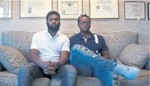  ?? JACQUELINE LARMA/THE ASSOCIATED PRESS ?? The arrest of Rashon Nelson, left, and Donte Robinson on April 12 at a Philadelph­ia Starbucks touched off a furor around the U.S. over racial profiling.