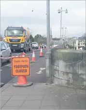  ?? (Pic: K Glavin) ?? Works at Kent Bridge in Fermoy this week caused some traffic disruption.