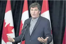  ?? THE CANADIAN PRESS FILES ?? Fisheries Minister Dominic LeBlanc fields questions in St. John’s, N.L., on Sept. 12. The federal government is raising the stakes in the protection of sensitive ocean habitats in the Eastern Arctic, establishi­ng seven new areas where fishing gear that...