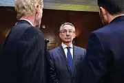  ??  ?? Paulino Barros, Jr., Interim CEO of Equifax, Inc., arrives Wednesay to testify before the Senate Commerce Committee.