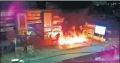  ?? HT PHOTO ?? Violence erupted in Ahmedabad on Tuesday night.