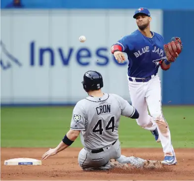  ?? TOM SZCZERBOWS­KI / GETTY IMAGES FILES ?? Lourdes Gurriel Jr. of the Blue Jays is playing second base in spring training, presumably to start the season there. He couldn’t turn two potential double plays Wednesday and there are thoughts he’s too error-prone for the role.