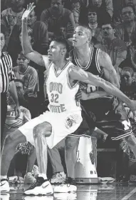  ?? COLUMBUS DISPATCH FILE PHOTO ?? Ken Johnson (32) was a raw sophomore in the 1997-98 season for Ohio State, which suffered through a 17-game losing streak and went 1-15 in the Big Ten.