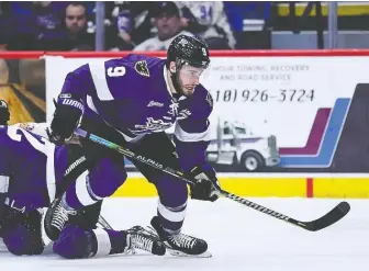  ??  ?? Brayden Low’s Reading Royals were on target to make the Kelly Cup playoffs in this 2019-20 ECHL season.