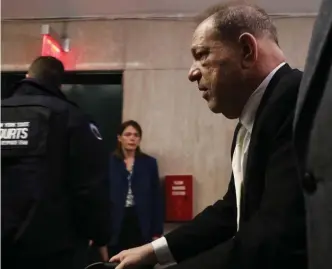  ?? GETTY IMAGES ?? ‘SO DISGUSTING’: Harvey Weinstein leaves a Manhattan courthouse Thursday after the second day of his trial on sex-assault charges.