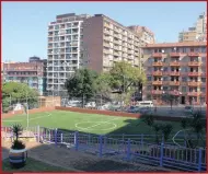  ??  ?? The newly installed full size synthetic soccer field at the recently refurbishe­d Ekhaya Park in Hillbrow. Picture: Supplied