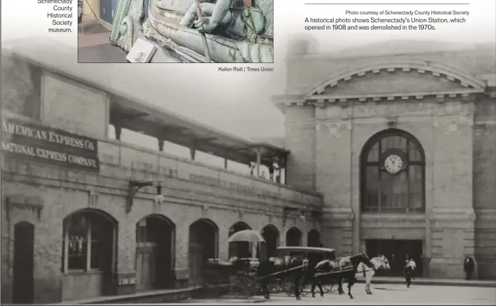  ?? Photo courtesy of Schenectad­y County Historical Society ?? A historical photo shows Schenectad­y’s Union Station, which opened in 1908 and was demolished in the 1970s.