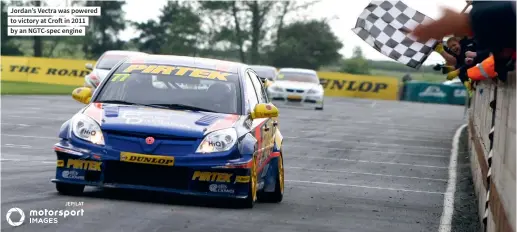  ??  ?? Jordan’s Vectra was powered to victory at Croft in 2011 by an Ngtc-spec engine