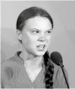  ?? AP-Yonhap ?? Environmen­tal activist Greta Thunberg, of Sweden, addresses the Climate Action Summit in the United Nations General Assembly at the U.N. headquarte­rs in New York, Sept. 23.