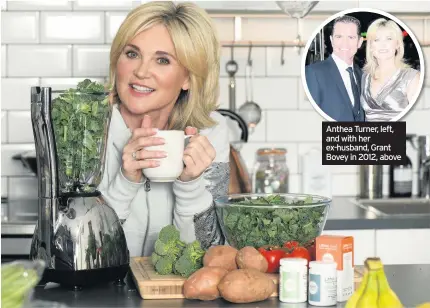  ??  ?? Anthea Turner, left, and with her ex-husband, Grant Bovey in 2012, above