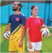  ?? ?? The brand campaign for Es Vida features Indian footballer­s Harmanjot Singh Khabra, Nganbam Sweety Devi.